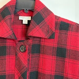 ❤️🖤 Coldwater Creek Red & Black Plaid Wool Blend Coat – Early 2010s Era 🖤❤️